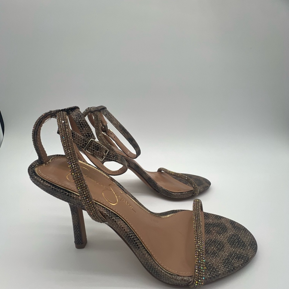 Jessica Simpson Baharia Sandals Women Ankle Strap Stiletto Heel Pumps 8 1/2M